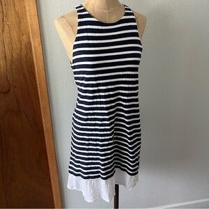 ALC sz XS Blue White Striped Tank Short Dress Cotton Linen